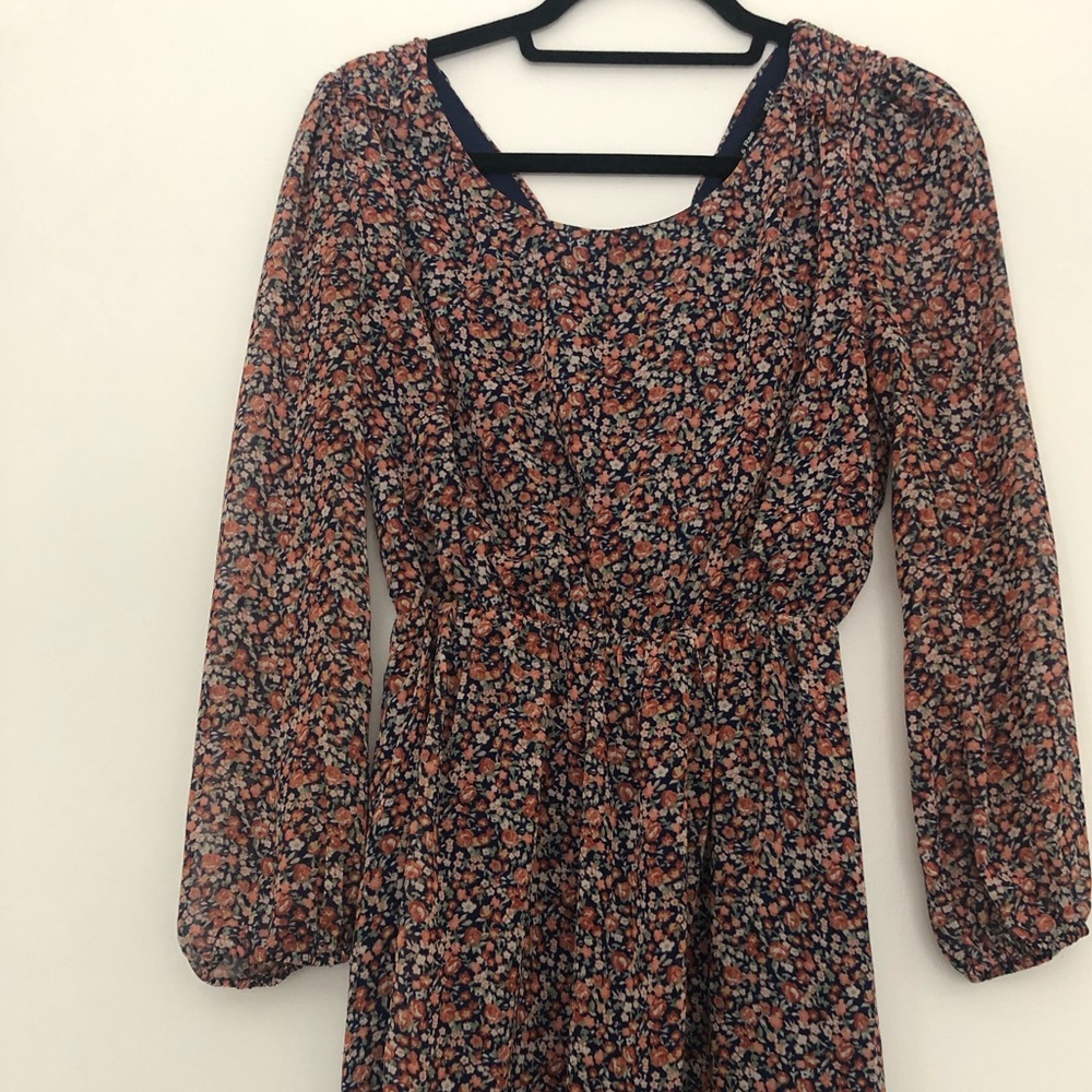 Fall floral long sleeve dresss